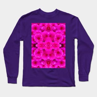 Neon Pink Flowers Long Sleeve T-Shirt